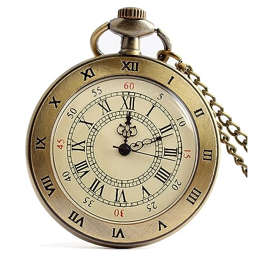 Fogitbok Vintage Pocket Watches for Men with Chains, Analog Pocketwatch for Women Roman No. Gifts for Dad/Grandpa Gifts for Him for Birthday