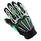 Motocross Motorcycle BMX MX ATV Dirt Bike Skeleton Racing Cycling Gloves Green