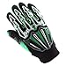 Motocross Motorcycle BMX MX ATV Dirt Bike Skeleton Racing Cycling Gloves Green