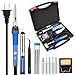 KEDSUM 7 in 1 Soldering Iron Kit with ON-OFF Switch and Tool Case, 60W 110V-Adjustable Temperature Welding Soldering Iron with 5 Soldering Tips, Solder Wire, Desoldering Pump, Tweezer, Cleaning Sponge