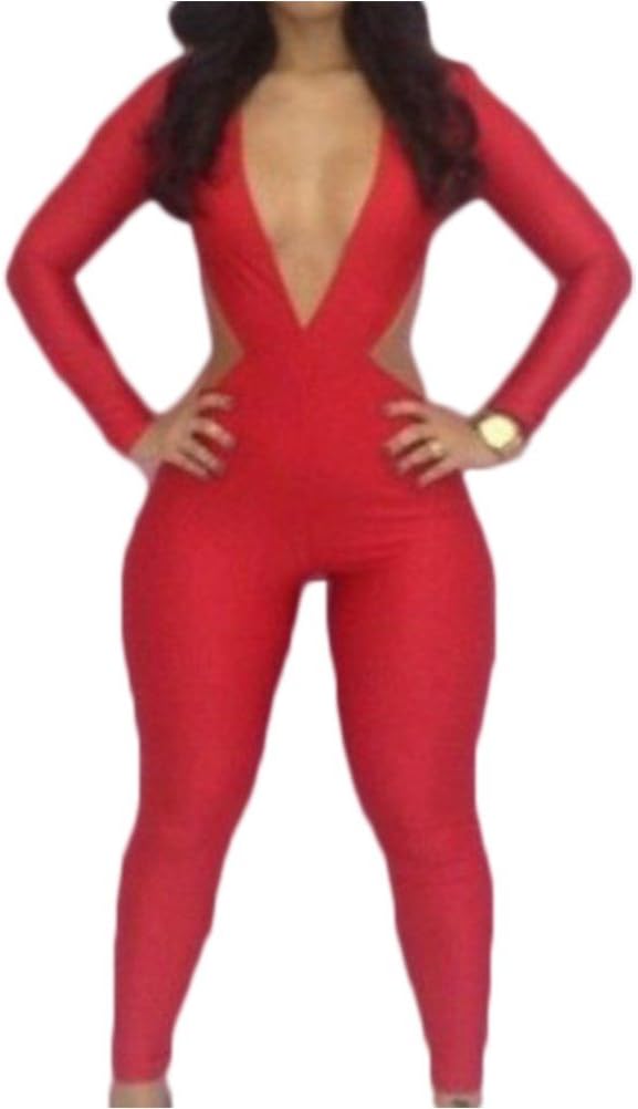 Waooh 69 - Jumpsuit Open On The Sides Heah - Red, Onesize