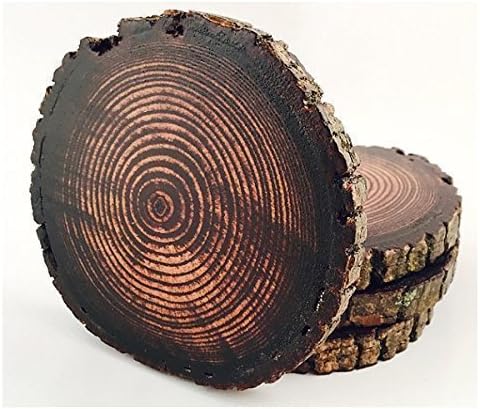 Man Made Woods Dark Wood Coasters – Set of 4 or 6 Beer Coasters, Coffee Coasters, Table Coasters to Protect Furniture Room Decor – Natural Handmade Eco-Friendly Absorbent Dark Stain Coasters