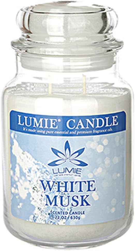 Lumie Two in One Large Jar Candle, 22oz, White Musk