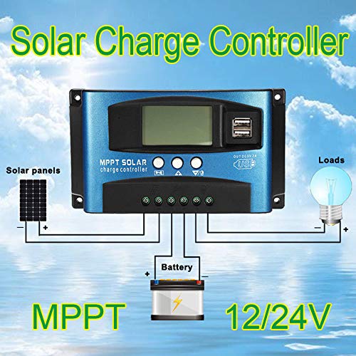 Zoomarlous 40A-100A MPPT Solar Panel Regulator Charge Controller 12V/24V Auto Focus Tracking Device