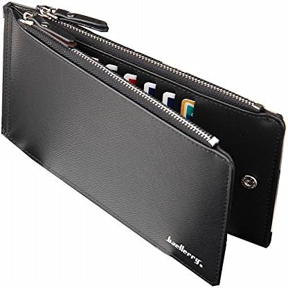 ZinuoLong Bifold Multi Card Holder Wallet Leather Purse with Zipper Pocket for Men