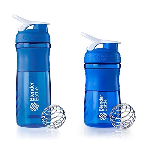 Blender Bottle Sport Mixer Protein Shaker Cup 20 + 28 OZ Bottle Best For Protein Shake 2 Pack DUO (Blue)