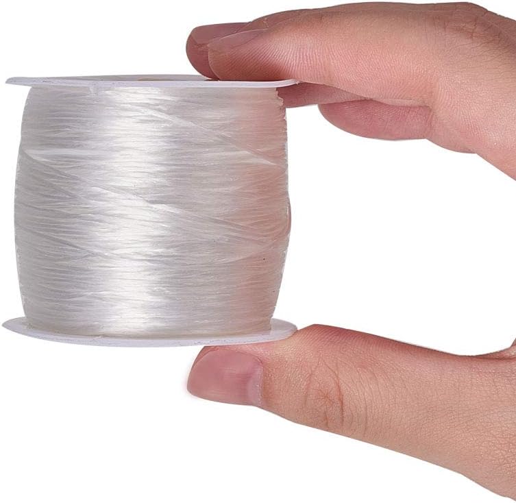 PandaHall Elite 1 Roll white 60m Elastic Fibre Wire Beading Cords Threads Diameter: 0.8mm for Jewelry and Craft - Image 4