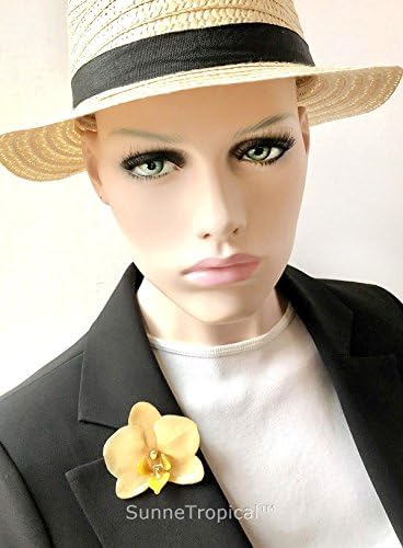 Phalaenopsis real orchid jewelry brooch (M) white