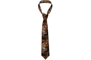 The Lion's Gaze Picture Men's Necktie - Silk Tie for Men, Fashion for Business, Weddings, Parties, and as a Gift (57X3.1 Inch