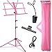 K KASONIC - Music Stand, 2 in 1 Dual-Use Folding Sheet Music Stand & Desktop Book Stand, Portable, Lightweight with Music Sheet Clip Holder & Carrying Bag Suitable for Instrumental Performance (Pink)