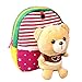 MATMO 3D Cute Cartoon Little Plush Baby Backpack Baby Toy Bag Rose Red Bear