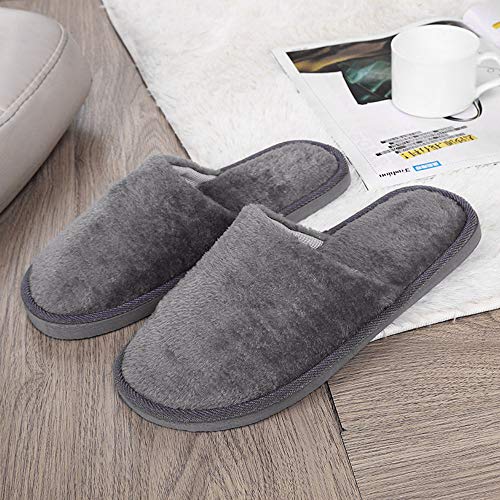 Rabung Mens Womens Slippers Plush Slippers Winter Warm Indoor Outdoor Shoes Anti Slip Comfy House Slippers Clog House Shoes with Indoor Outdoor Anti-Skid Sole Winter Shoes Gray