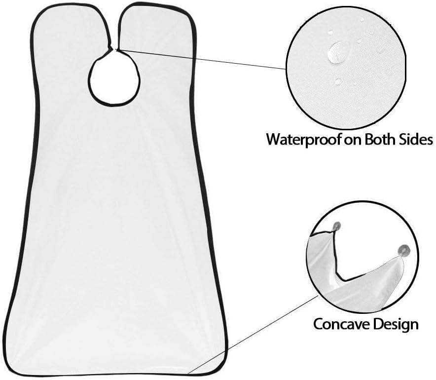 Beard Trimmer Catcher, JT JUSTIME Beard Shaving Apron Bib Moustache Grooming Kit with Shaping Tool for Men's Trimming Hair Cutting Cape - Image 3
