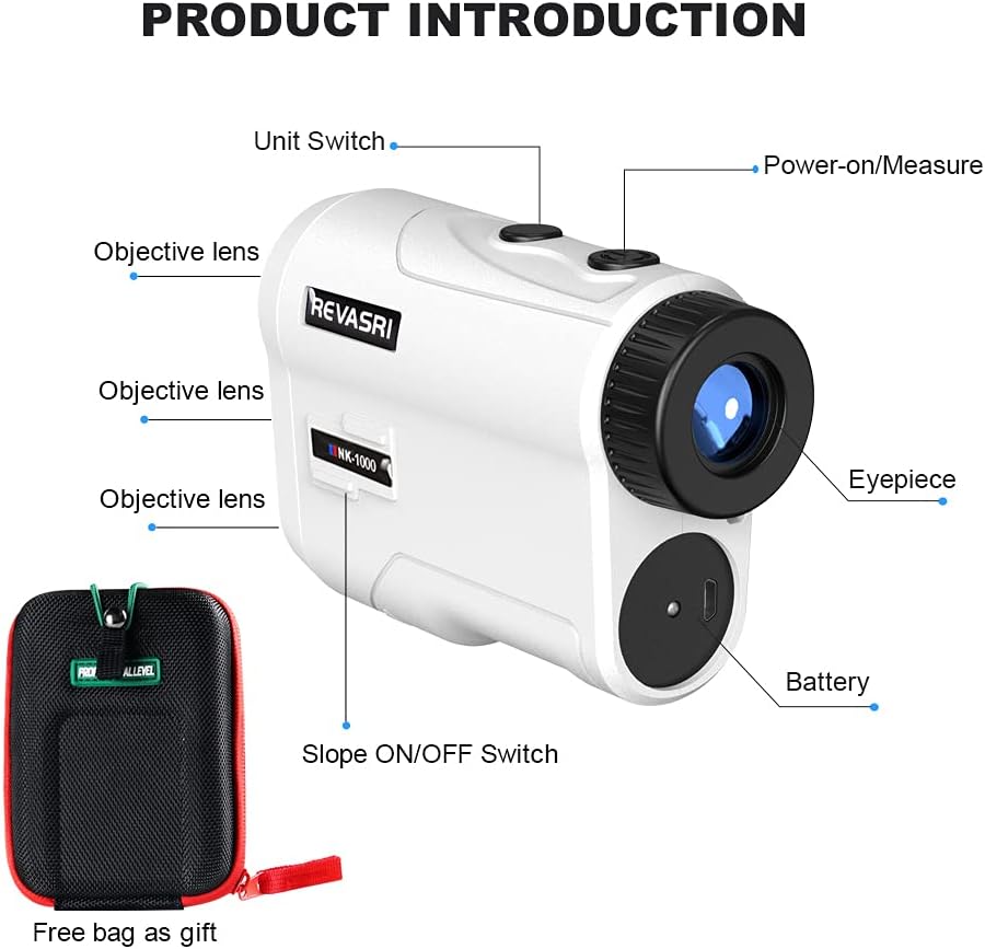 Golf Rangefinder with Slope and Flag Pole Locking Vibration, Gifts for Golfers, Physical Slope Switch for Golf Tournament Legal, Rangefinders with Rechargeable Battery 1000Y Laser Range Finder : Sports & Outdoors