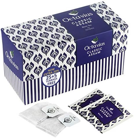Octavius Classic Assam Black Tea Envelopes Tea Bag - 30 Tea Bags -60 gm (2.11 OZ)