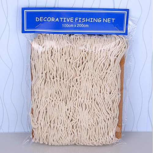 Creamy White Fishing Net Beach Theme Decor for Party Home Living Room Bedroom 78 Inch Mediterranean Style Decor Wall Decoration