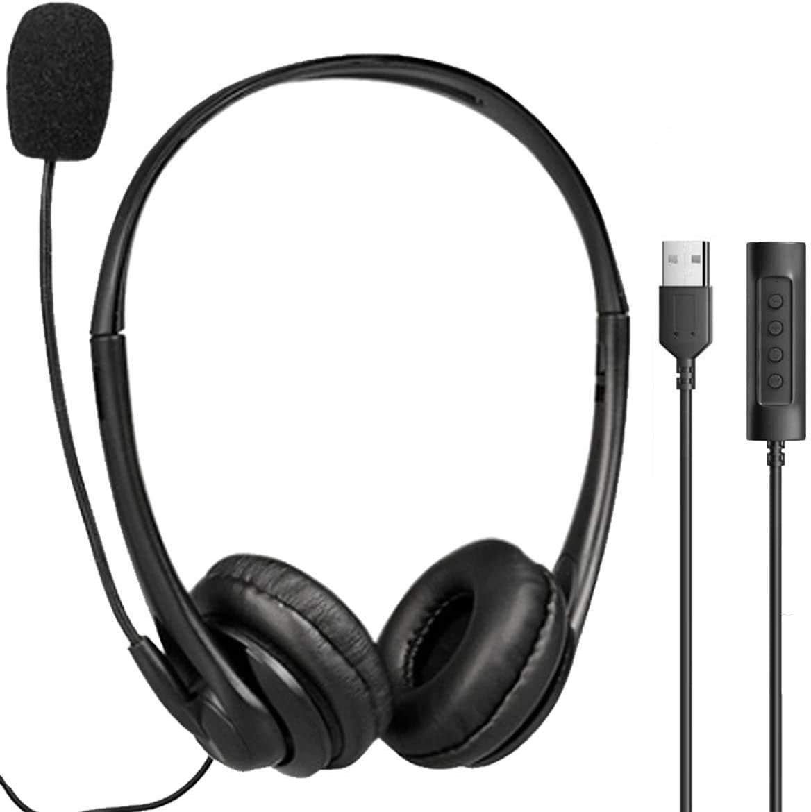 USB Headphones with Microphone for Computer, Laptop Microphone Headset with mic for Desktop, PC, Office, Zoom, Skype, Conference Call headsets