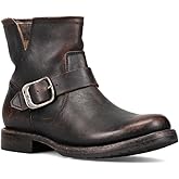 Frye 5 ¾” Veronica Booties for Women - Full-Grain Brush-Off Leather with Antique Metal Hardware and Rubber Outsole, Genuine Stitch Welt Construction
