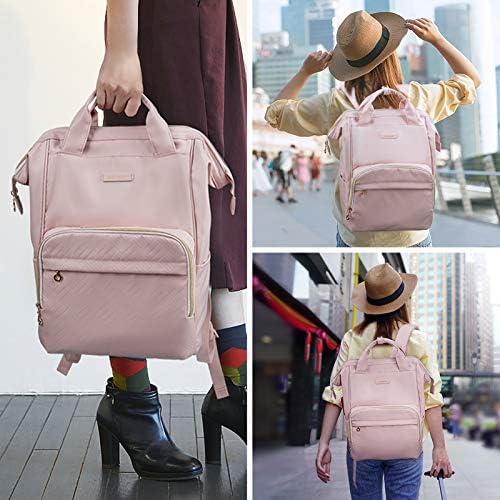 Laptop Backpack,BAGSMART 15.6 Inch Women Backpack Water Resistant Casual Daypack Large Doctor Backpack for Work,Travel,Business,College School,Pink 6 Laptop Backpack,BAGSMART 15.6 Inch Women Backpack Water Resistant Casual Daypack Large Doctor Backpack for Work,Travel,Business,College School,Pink