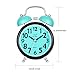 Alarm Clock for Heavy Sleepers, Silent Desk Bedside Travel Alarm Clock, Cute No Ticking Twin Bell Loud Alarm Analog Clock for Bedrooms (Blue)