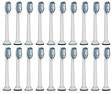 Oliver James Replacement Sensitive Toothbrush Heads 20 Pack Compatible with Philips Sonicare ProResults DiamondClean EasyClean FlexCare HealthyWhite HydroClean Power Up Plaque Control Defence Gum Care