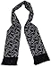 Marino Mens Double Layer Satin Silk Scarf, Extra Soft, and Sleek Fashion Wrap Accessory with Designer Print -Black/White Paisley Design