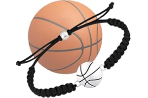 Sportybella Unisex Basketball Charm Bracelet - Adjustable Friendship Bracelet With Basketball Charm