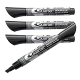 Quartet Dry Erase Markers, Whiteboard Markers, Chisel Tip, EnduraGlide, BOLD COLOR, Black, 4 Pack (5001-12M)