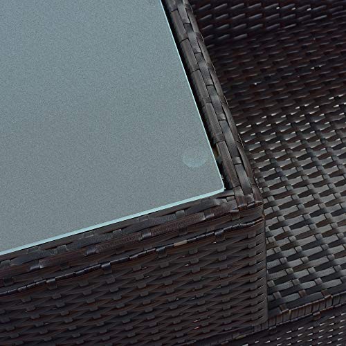 MINMIN Gartenlounge Set, Balkonmöbel Set, Poly Rattan Gartenlounge Set für 2 Personen, 1 Tisch & 2 Sessel –Couchtisch… – Bild 4