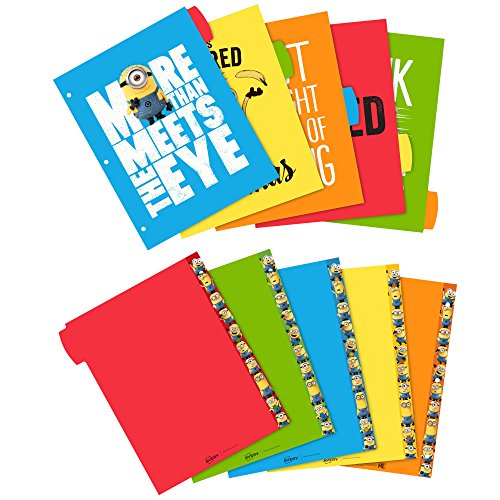 Avery Despicable Me Big Tab Dividers, Minions Expressions, 5-Tab Dividers, 1 Set (11391)