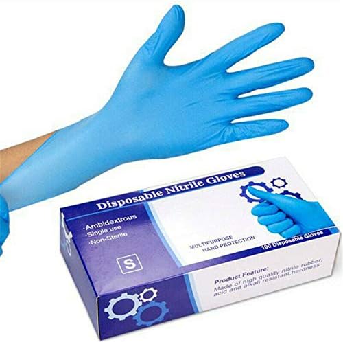 Mottdam Disposable Latex Gloves Medical Industrial Gloves Dental Exam Mitten (10pcs S)