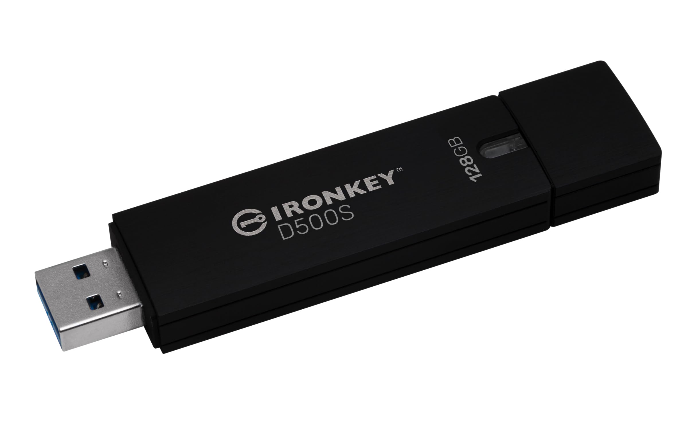 Kingston Ironkey D500S 128GB Encrypted Flash Drive | Dual Hidden Partition | FIPS 140-3 Level 3 | XTS-AES 256-bit | BadUSB and Brute Force Protection | Multi-Pin Option | IKD500S/128GB