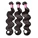 ALI JULIA Brazilian Virgin Body Wave Hair Weave 3 Bundles 7A Grade 100% Unprocessed Human Hair Weft Extensions Natural Color 95-100g/pc Mixed Length