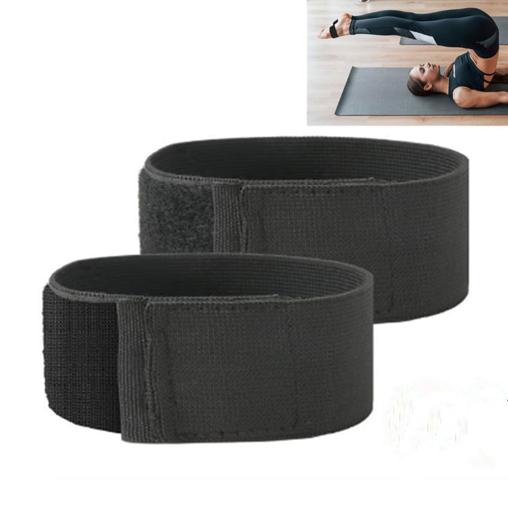 Loopunk Sticky Toes Ankle Straps - Back Handspring & Tumbling Trainer for Gymnastics, Cheerleading and Dance | Stretch Practice Equipment for Girls, Boys, Adults & Beginners (Black) 1 Pair