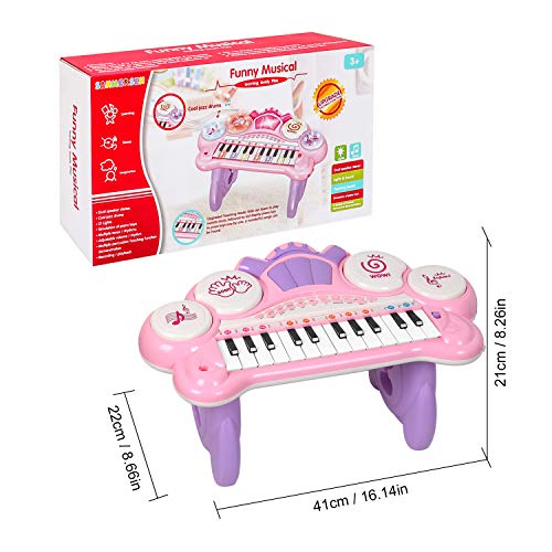TWFRIC Kids Keyboard Piano Toy, 24 Key Multifunction Electronic Keyboard Piano Musical Instrument Teaching Toys Birthday Christmas Day Gifts for Kids