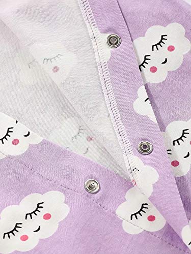 BANGELY Newborn Baby Cartoon Cloud Sleep Gown Swaddle Sack Coming Home Outfit+Cap (0-6 Months, Purple)