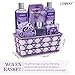 Bath and Body Gift Basket For Women and Men, Honey Lavender Home Spa Set with Essential Oil Diffuser, Soap Flowers, Bath Salts, Bubble Bath & More - 13 Piece Set, Presents for Mom