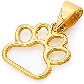 14k Yellow Gold Dog Paw Pendant