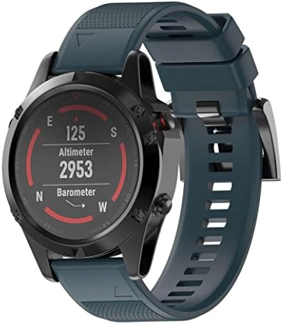 TOPUNDER Replacement Silicagel Quick Install Band Strap For Garmin Fenix 5 GPS Watch (Navy)