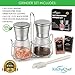 Salt Grinder and Pepper Mill, Shakers includes Himalayan Pink Salt & Pepper, 6 Oz Glass Body, 5 Grade Adjustable Ceramic Spice Crusher, Combo 2-Piece Set