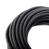 50FT 3/8" Wire Loom Split Tubing Auto Wire Conduit Flexible Cover