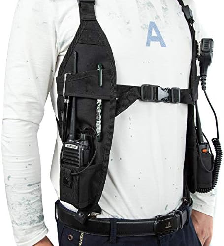Universal Double Radio Shoulder Harness Holster Chest Holder Vest Rig