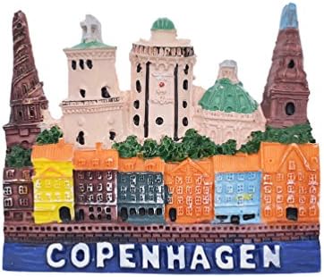 Towashine Small Copenhagen 3D Resin Fridge Magnet Hand Painted Tourism Souvenir Magnets Home Decoration