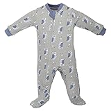 ZippyJamz Organic Baby Footed Sleeper Pajamas with Inseam Zipper for Quickier and Easier Diaper Changes ~ Cutie Hootie (18-24 Months)