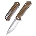 TANGRAM Folding Pocket Knife ACUTO440 Drop-Point Sharp Blade Liner Lock Brown G10 Handle Knife,Dirk Pinkerton Progression TG3008A2