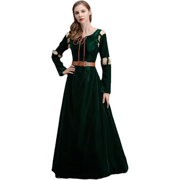 merida green dress Women Costume Brave Princess Adult Renaissance Medieval Dress Cosplay (8-12,Green) Color:38 COLLUSION denim long sleeve Embrace the fearless spirit long sleeve pleated dress