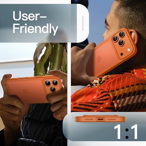 JETech Matte Case for iPhone 17 Pro Max 6.9-Inch, NOT for iPhone 17/17 Pro, Shockproof Military Grade Drop Protection, Frosted Translucent Back Minimalist Phone Cover, Anti-Fingerprint (Orange)