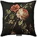 ADORABELLA Museum Floral Collection - Soft Touch Velvet Printed Pillow - Peach Rose Design 17