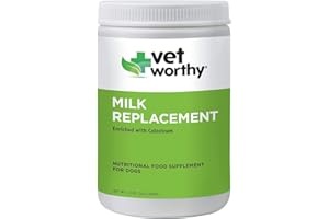 Vet Worthy Milk Replacement for Dogs - Milk Formula Replacer for Puppies, Pregnant, Lactating, Elderly or Recovering Dogs - Enriched with Colostrum, Whey Protein, Vitamins and Minerals - 12oz