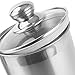 Vencer 4 Piece 304 Stainless Steel Canister Set with Glass Lids,Tea Coffee Sugar Canister for Kitchen and Home